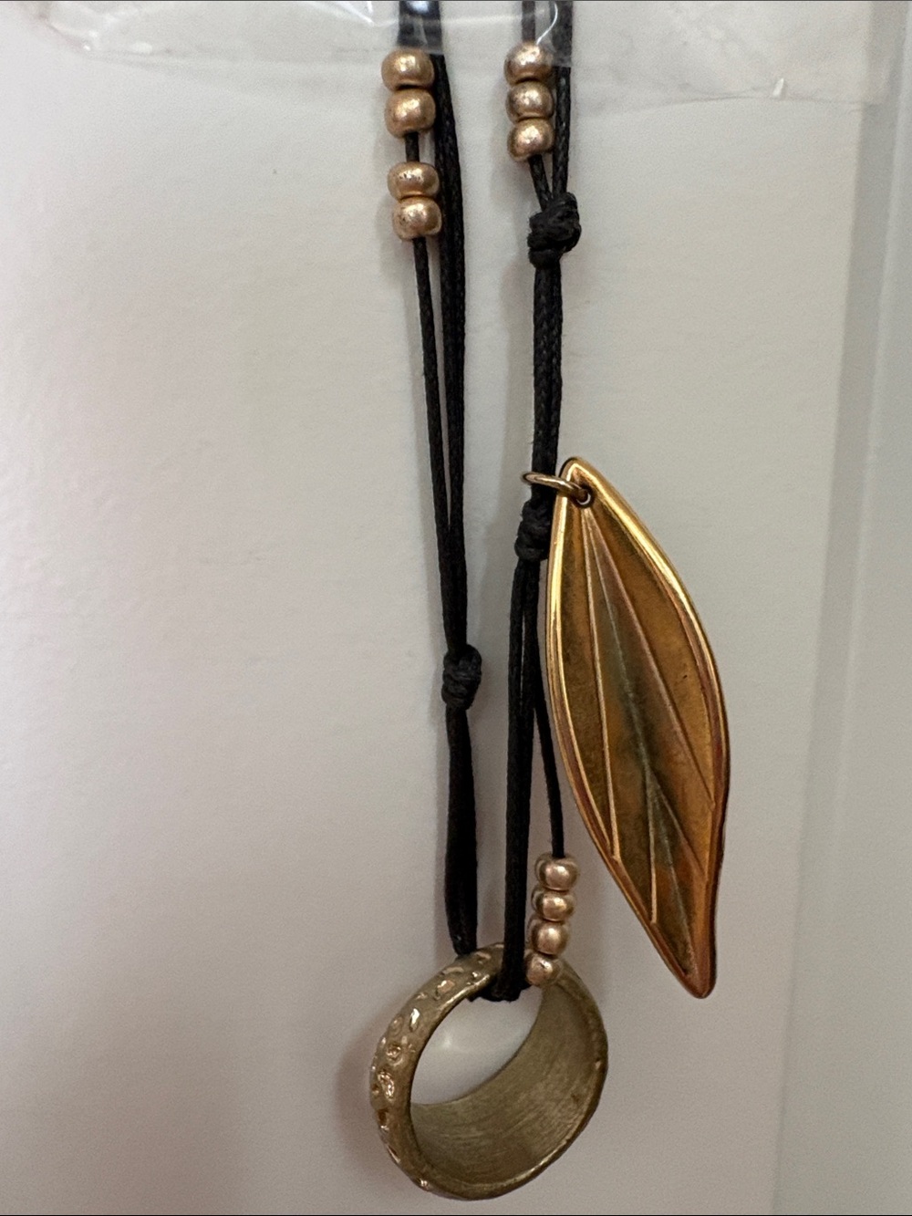 Multi Charm Necklace on Black Cord